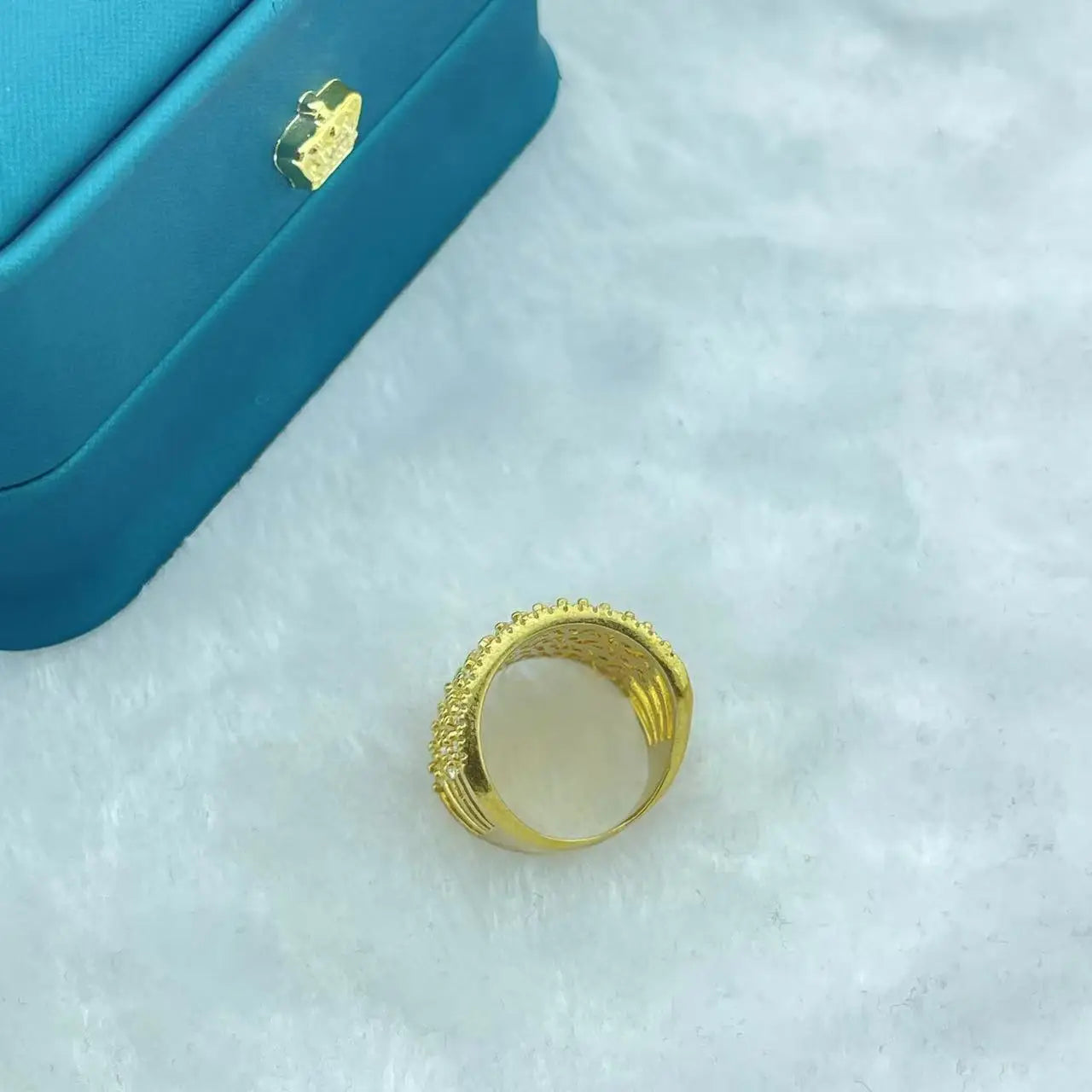 European and American Brass Electroplated 18K Diamond-encrusted Opening Fashionable Women's Trend Ring